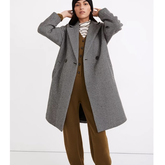 Madewell Averdon Coat in Herringbone Insuluxe Fabric - Picture 2 of 9